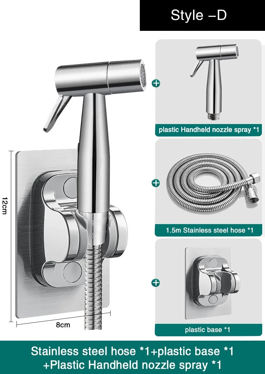 Handheld Bidet Sprayer Set – Self-Cleaning Shattaf Spray Head