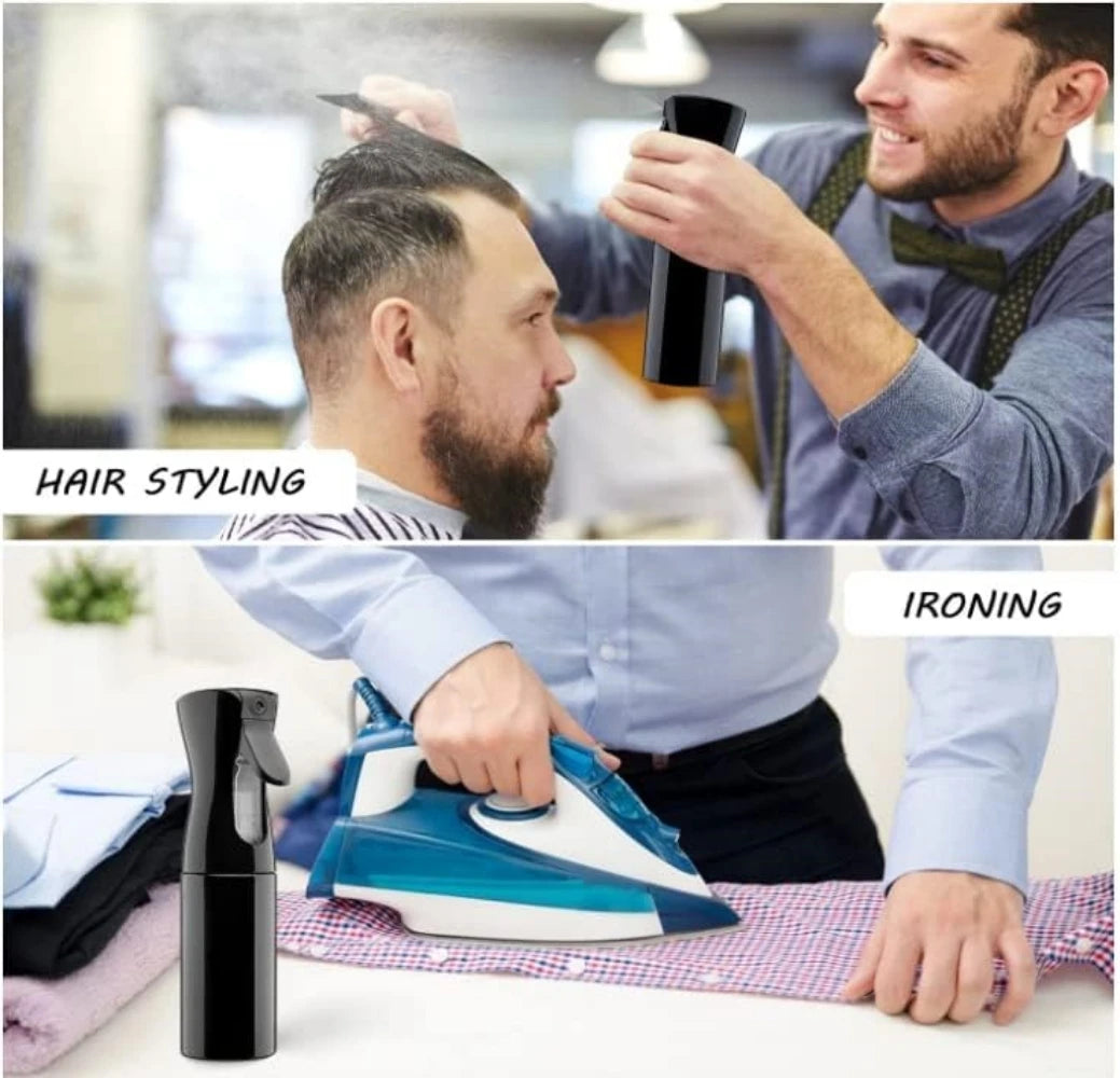 200ml Continuous Spray 360° Upside Down Fine Mist Sprayer Refillable High Pressure Water Bottle for Barber Hair Styling Salon Peaceful Pleasures Health and Wellness