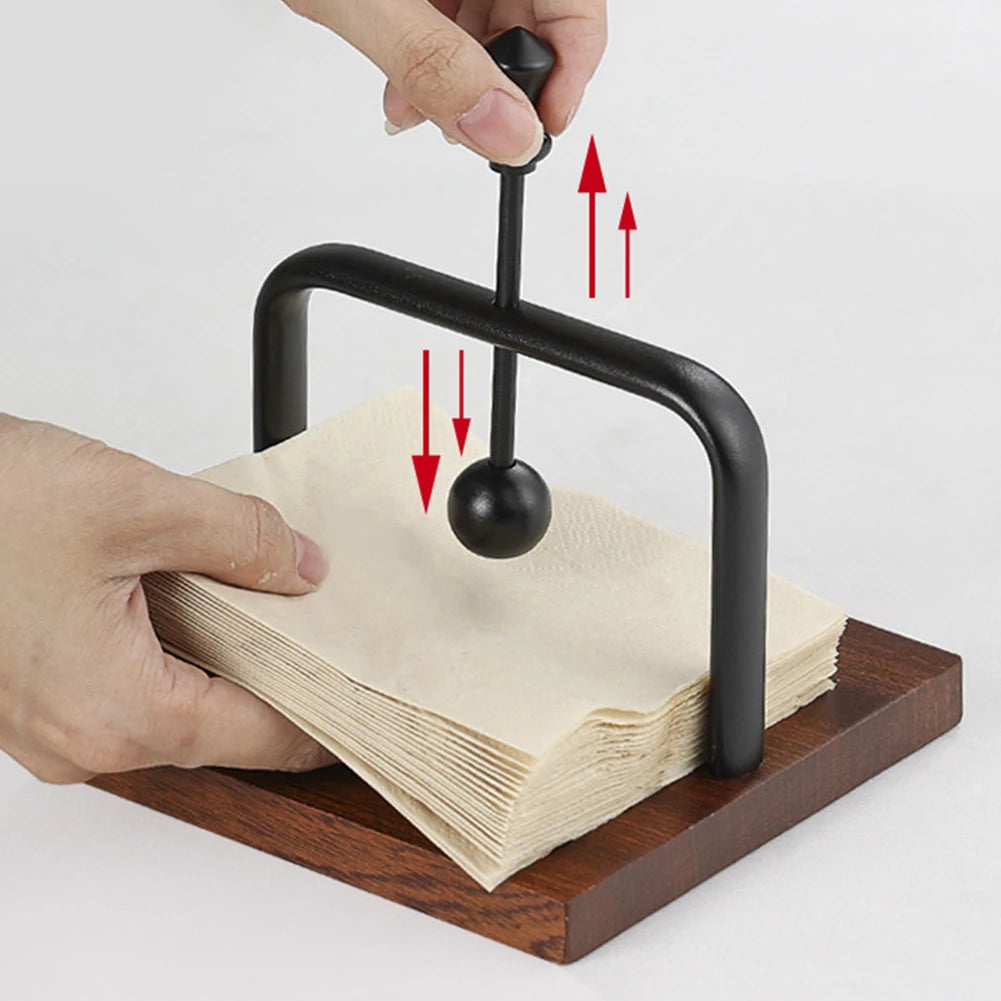 Cafe Napkin Holder Western Restaurant Paper Towel Holder Solid Wood Hotel Paper Towel Box Homestay Tabletop Paper Towel Holder Peaceful Pleasures Health and Wellness