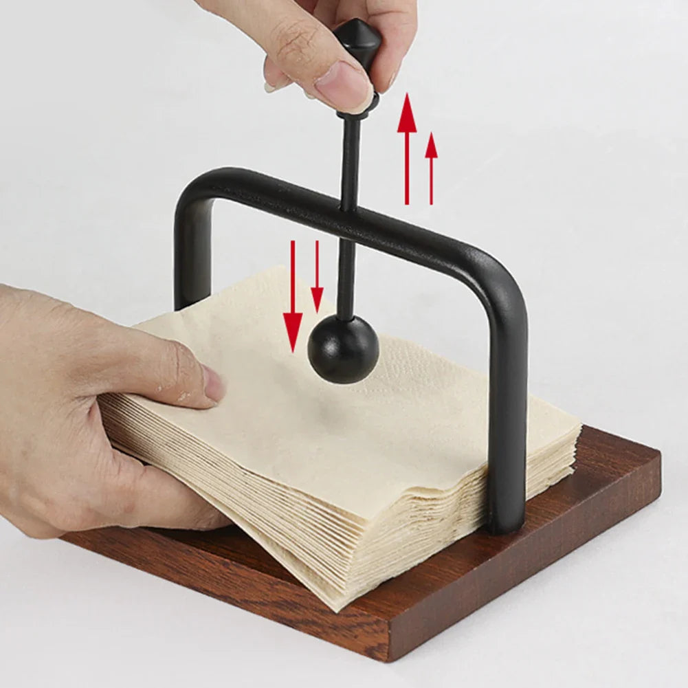 Solid Wood Napkin Holder | Tabletop Paper Dispenser