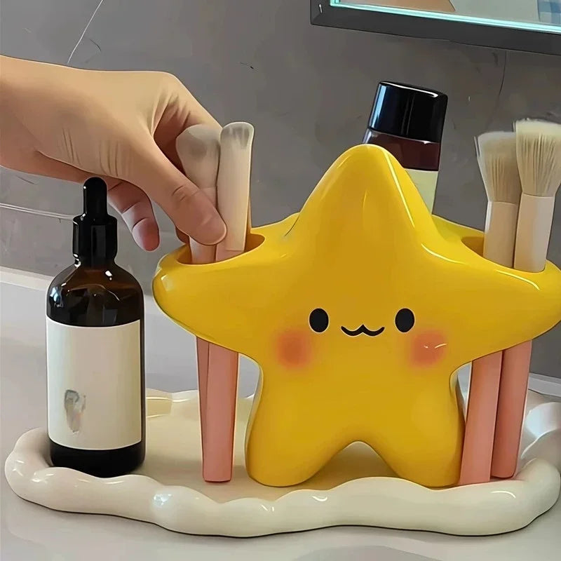 Star Toothbrush & Toothpaste Holder | Cute Bathroom Organizer