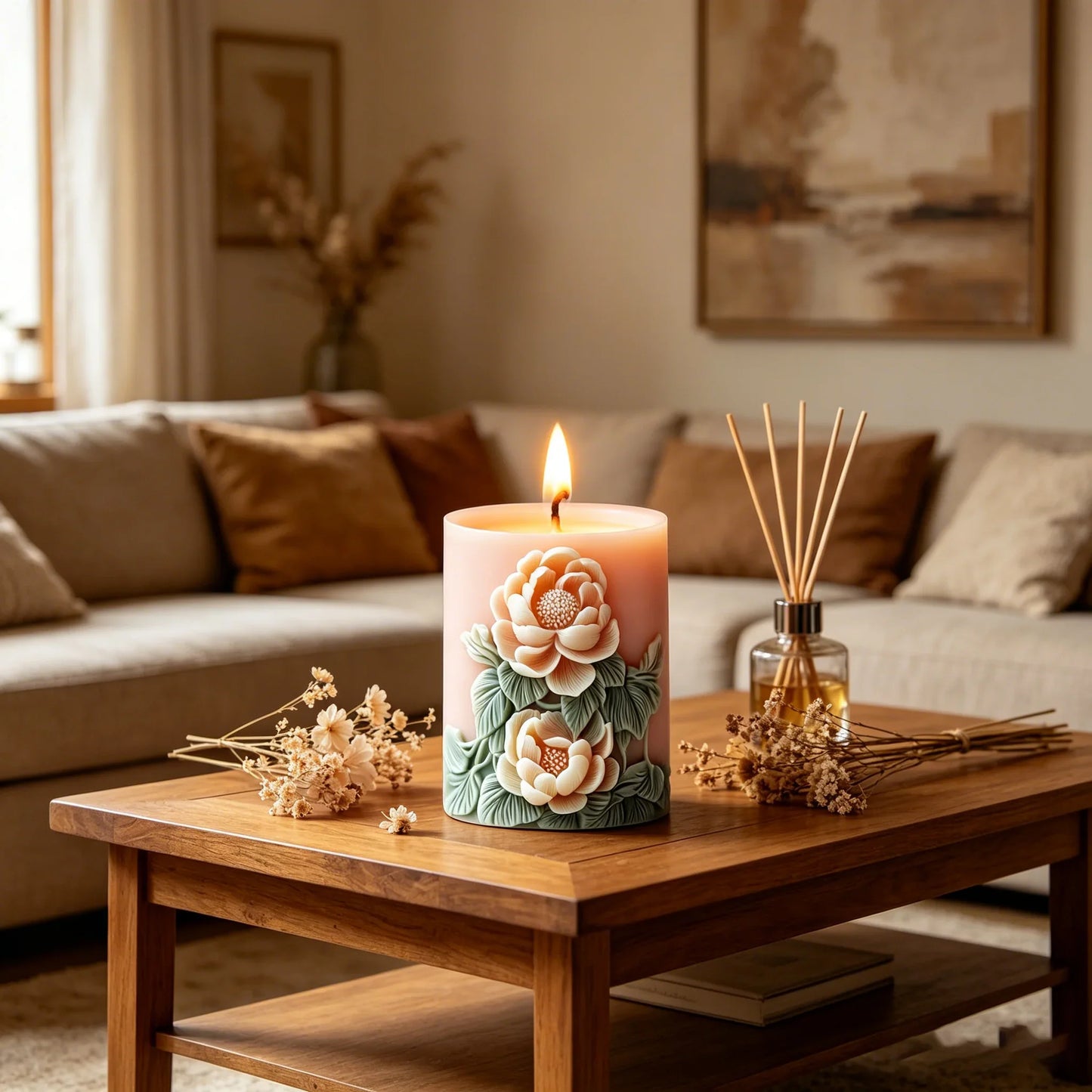 3D Rose Silicone Candle Mold | DIY Floral Aromatherapy Mould