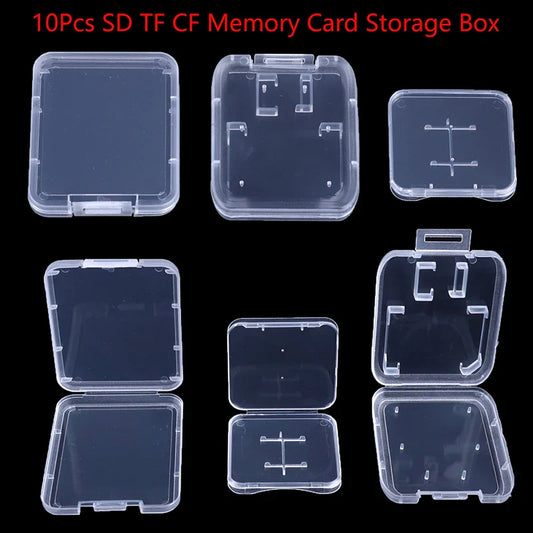 10-Pack Clear Memory Card Cases – SD, TF & CF Storage Memory Card Case Oasis Select