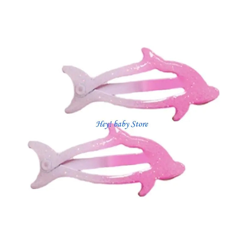 Glitter Dolphin Hair Clips for Girls – Cute Alloy Barrettes