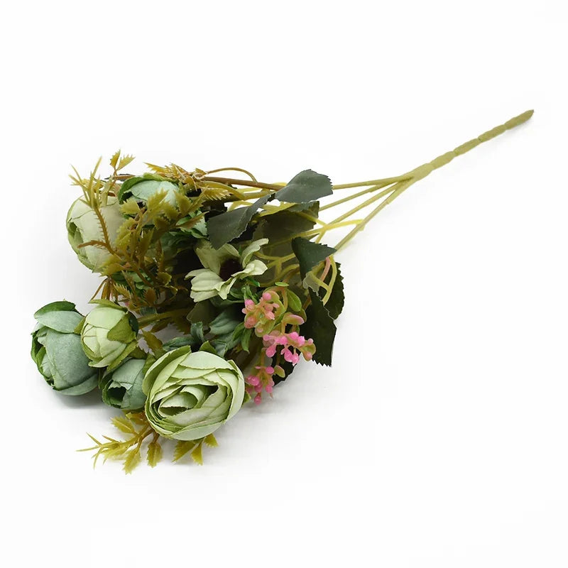 Artificial Silk Rose Bouquet for Wedding & Home Decor (1–5 Pcs)