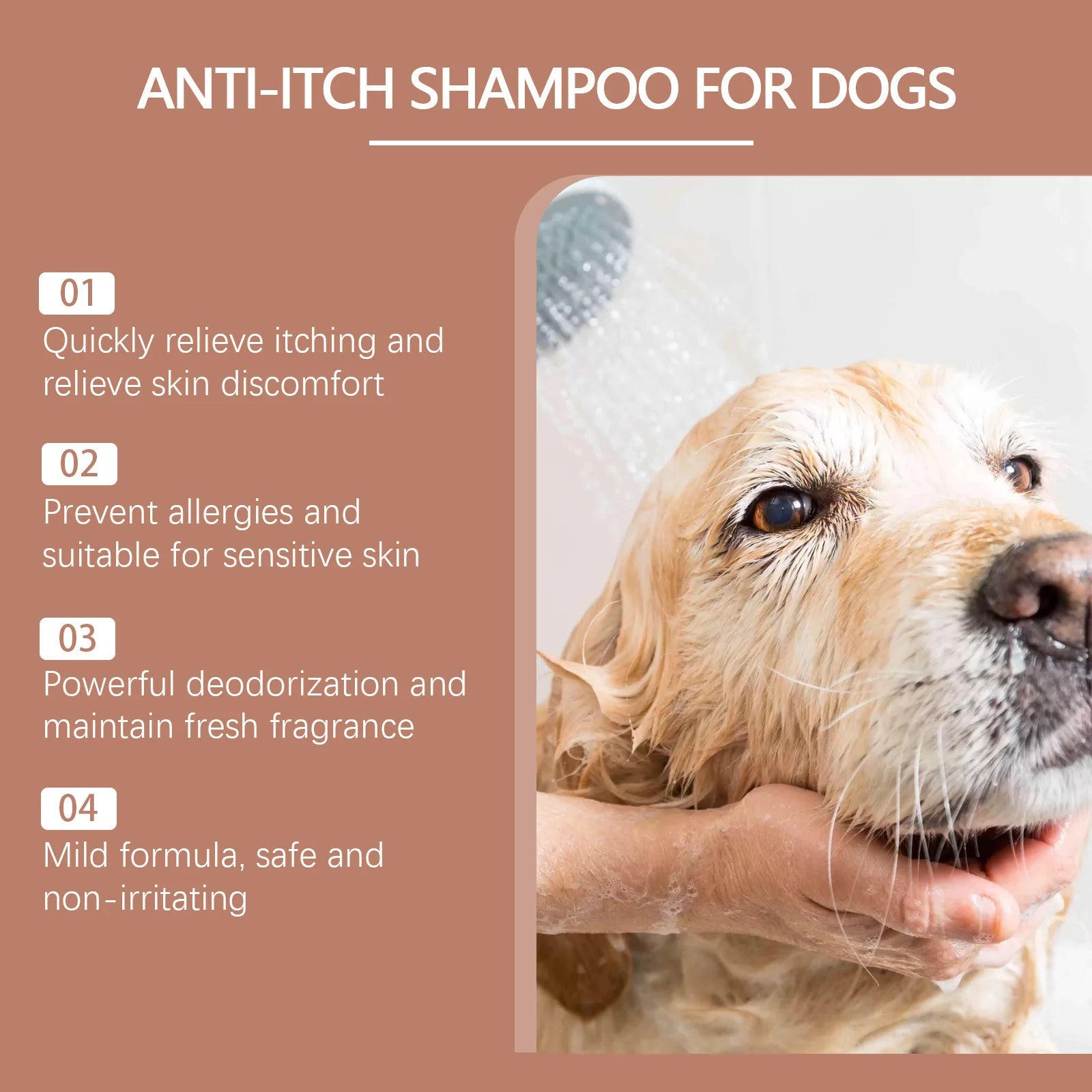Dog Shampoo Conditioner Moisturizing for Sensitive Skin PH Balanced Anti Itching Flea Killer Dirt Mite Removal Pet Cleaning Foam Peaceful Pleasures Health and Wellness