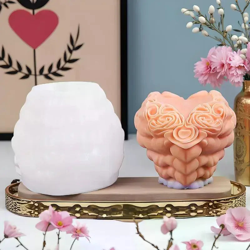3D Heart Flower Silicone Mold – Candles, Soap & Clay Crafts