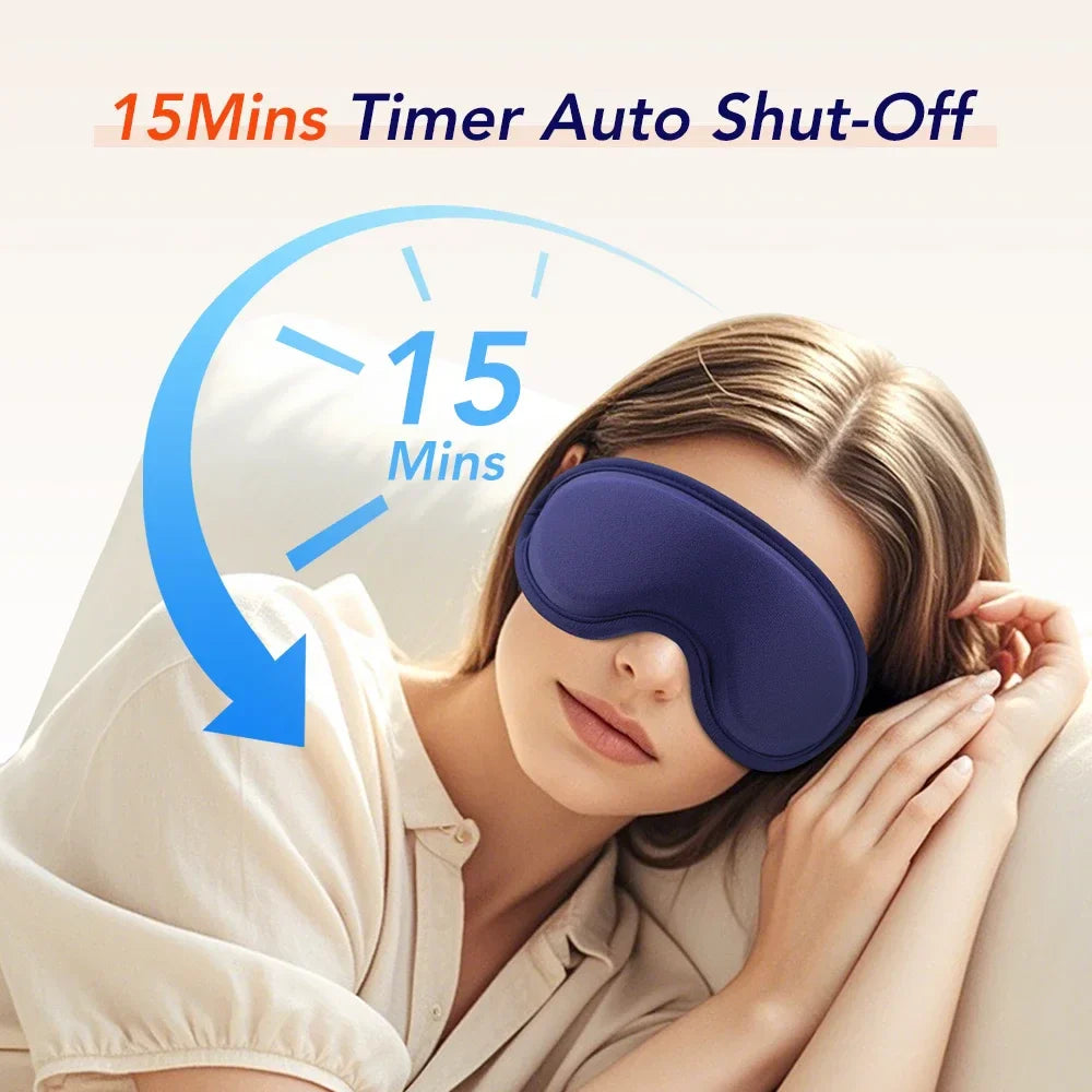 3D Heated Eye Mask – 5 Heat Levels & 6 Vibration Modes