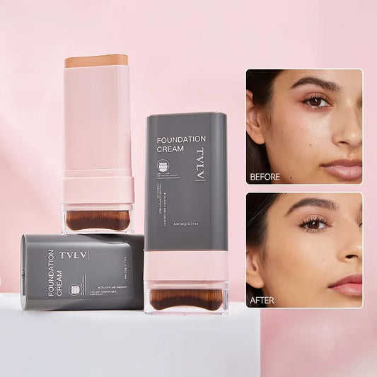 Concealing Foundation Stick 5 Shades With Built-In Brush, Brighten Lightweight and Waterproof Formula Face Contour Stick Makeup Peaceful Pleasures Health and Wellness