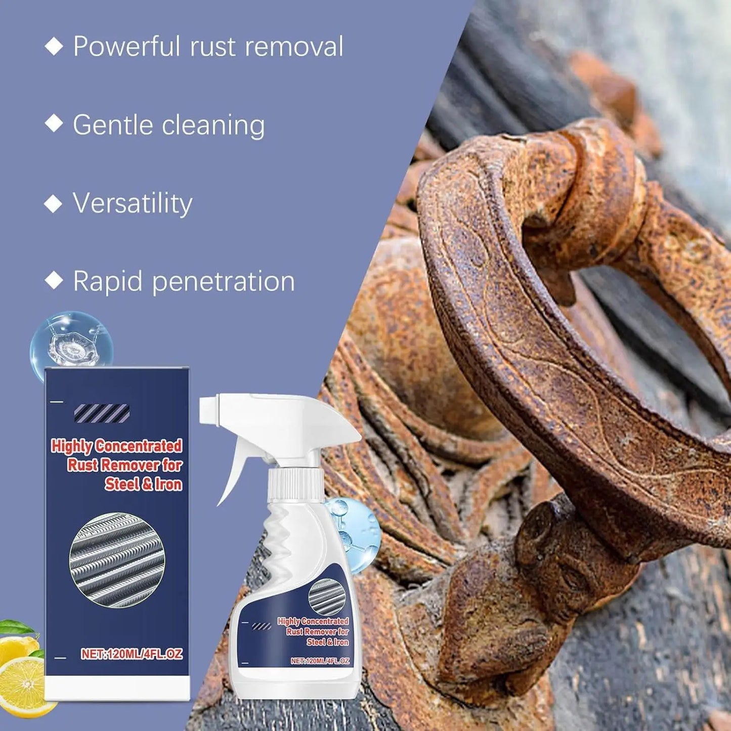 Heavy-Duty Metal Rust Remover for Cars, Tools & Home