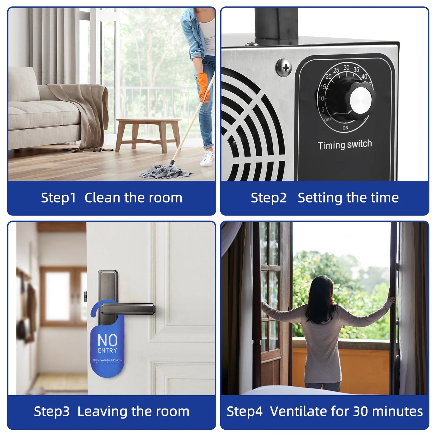 Ozone Generator Stainless Steel Machine Odor Removal Ionizer Air