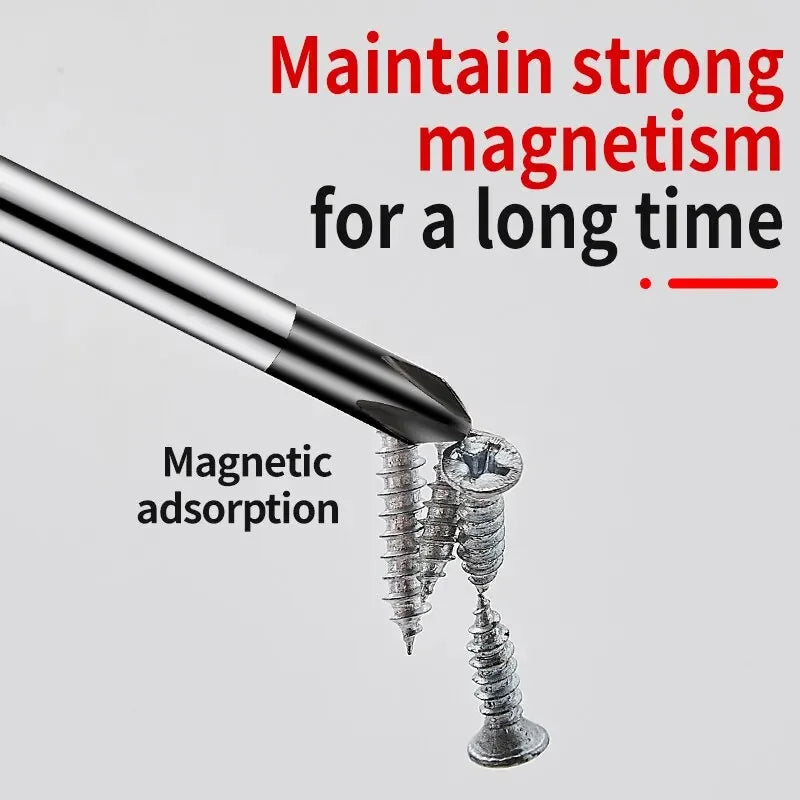 2Pcs Multifunctional Magnetic Screwdriver Flat Head Cross Screwdriver Anti Slip Basic Manual Screw Drive Tool Household Peaceful Pleasures Health and Wellness