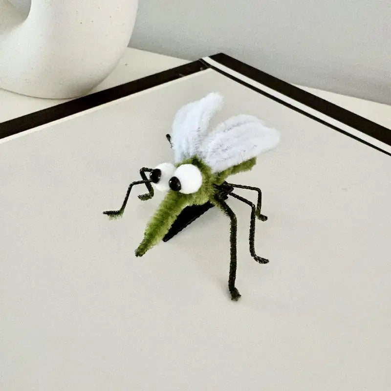 Mosquito Plush Hairpin – Cute Cartoon Insect Hair Clip