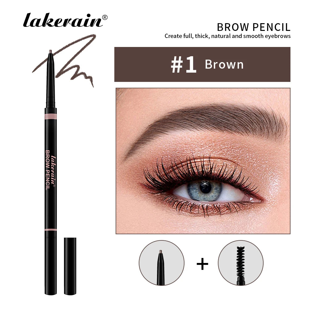 3Colors Double-headed Eyebrow Pencil Automatic Rotation Ultra-fine Eyebrow Pencil Waterproof Makeup Free Eye Cosmetics For Women Peaceful Pleasures Health and Wellness 1 brown