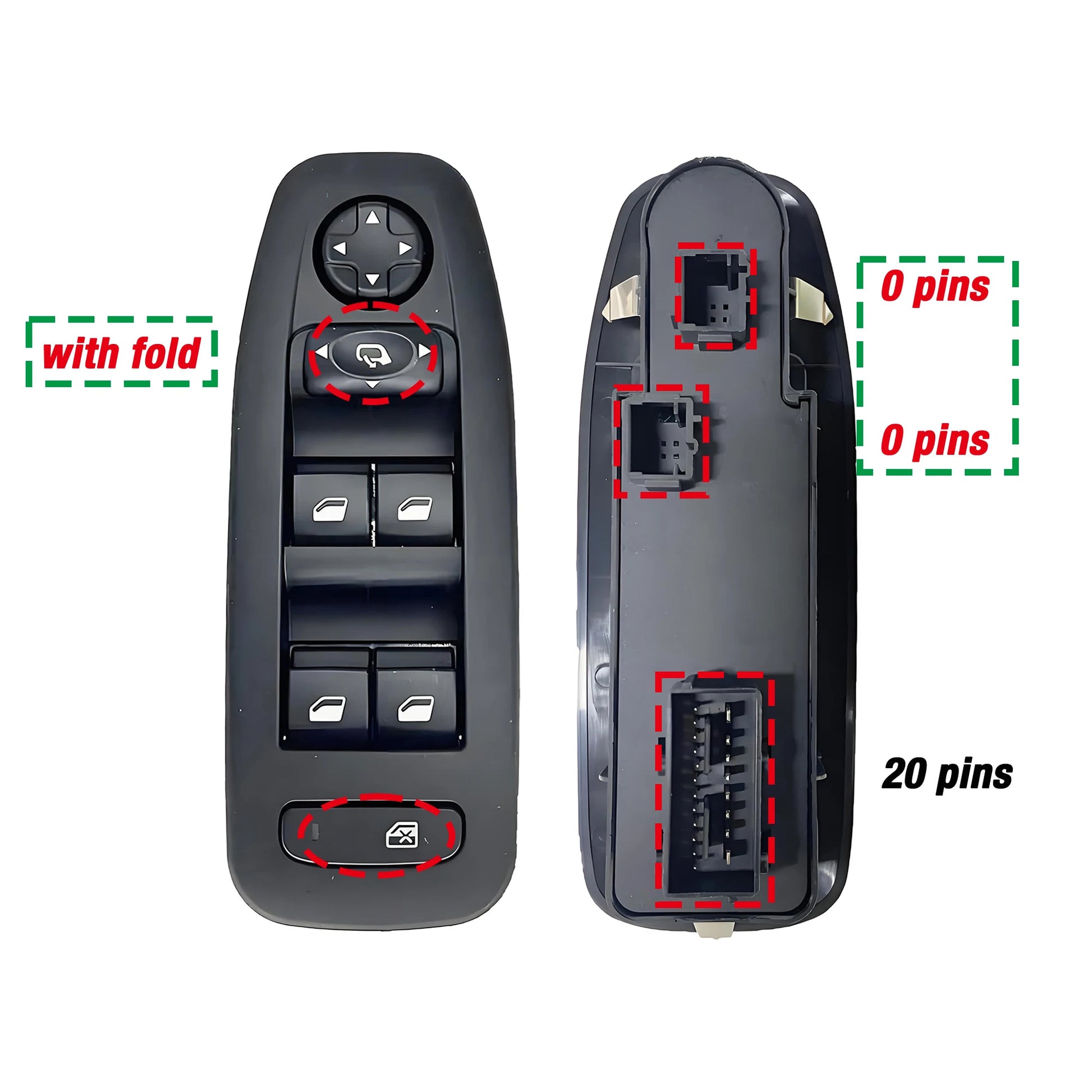 OEM Replacement 96749624ZD Front Left Power Window Switch for Peugeot 208 2008 2013-2019 Peaceful Pleasures Health and Wellness with fold