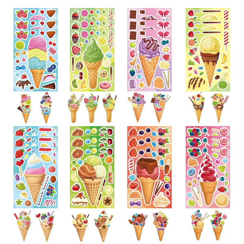Cartoon Sweet Dessert Stickers Children DIY Toys Assembly Delicious