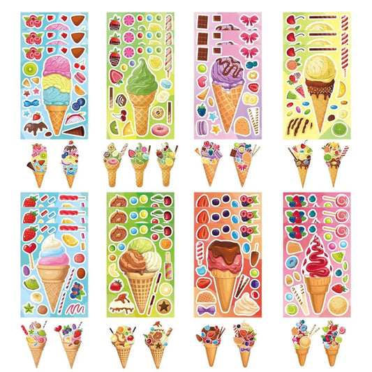 Cartoon Sweet Dessert Stickers Children DIY Toys Assembly Delicious Peaceful Pleasures Health and Wellness