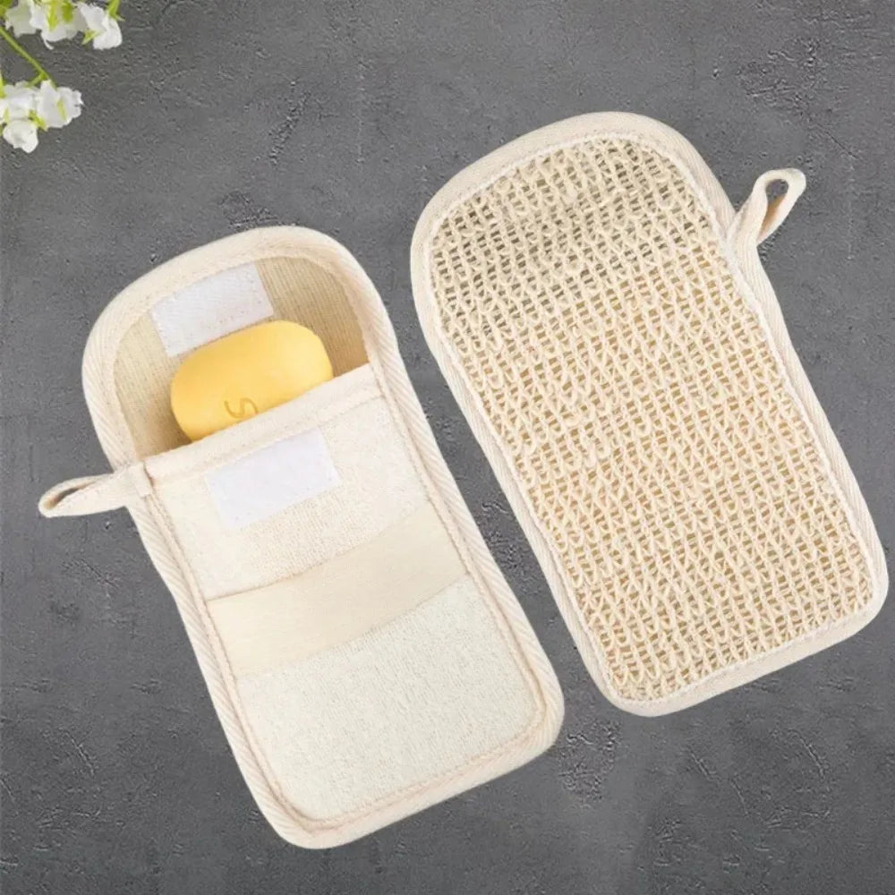 Cotton Linen Soap Bag with Foam Net | Portable Soap Holder