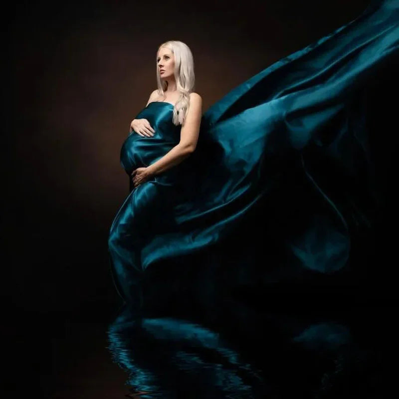 Satin Maternity Wrap Silky Scarf Maternity Posing Glossy Tossing Gown Fancy Pregnant Woman Wedding Photography Photo Peaceful Pleasures Health and Wellness color 7 1.5X 2M