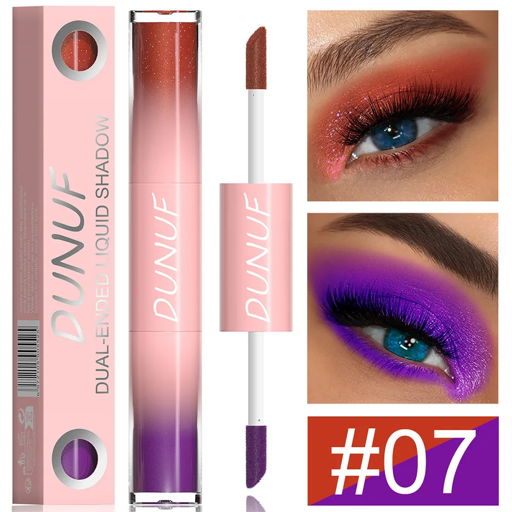 Dual-Ended Liquid Eyeshadow - Long-Lasting, Shimmer Finishes In Red, Blue, Purple, Bronze - Ideal For Holiday And Stage Makeup Peaceful Pleasures Health and Wellness DU12SSTSYY07
