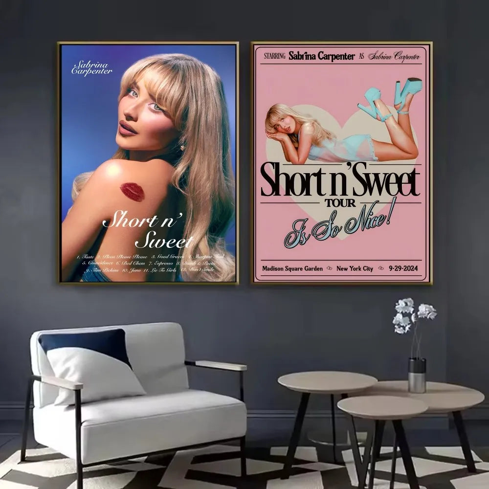 Sabrina Carpenter Portrait Poster – HD Waterproof Wall Art Decor Wall Art Poster Peaceful Pleasures Health and Wellness