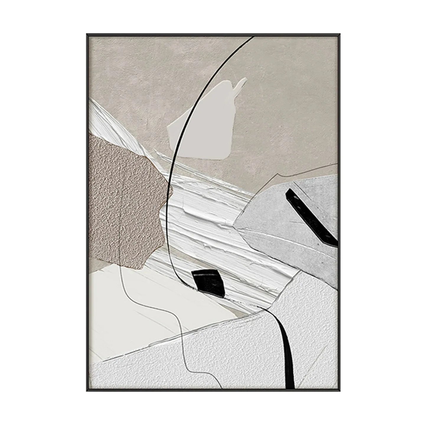 Abstract Canvas Oil Painting, 100% Hand Painted, Beige , Foyer Decoration, Modern and Minimalist Living Room Art Peaceful Pleasures Health and Wellness
