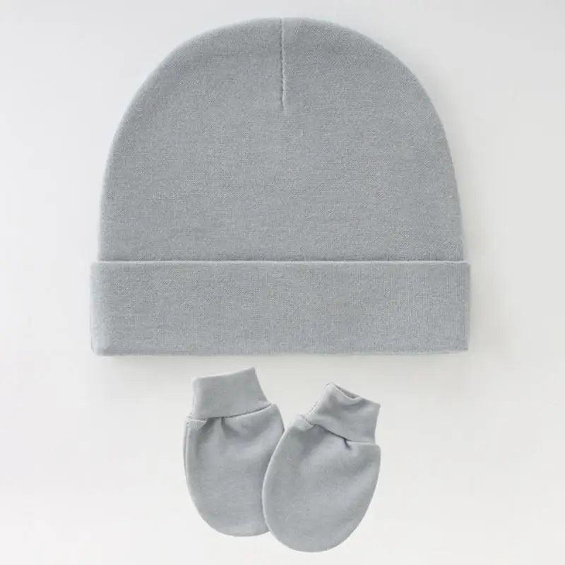 Newborn Baby Hats & Mittens 3-Set – Soft Cotton, 0–3 Months