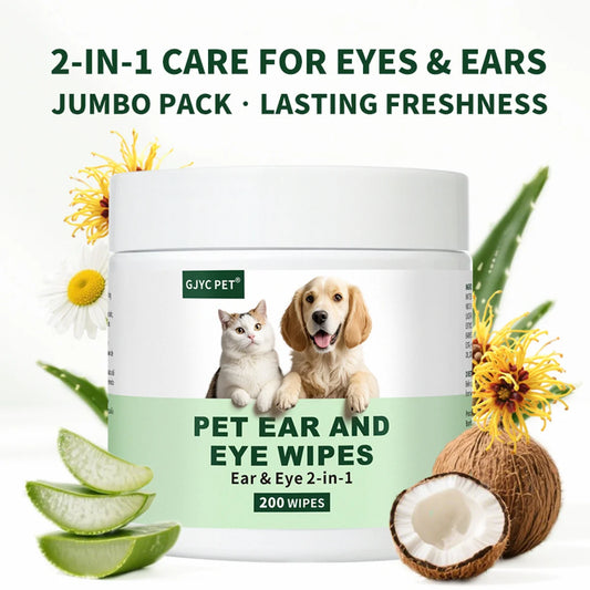 2-in-1 Pet Wipes for Dogs & Cats – Eye & Ear Grooming Pet Grooming Wipes Peaceful Pleasures Health and Wellness Default Title