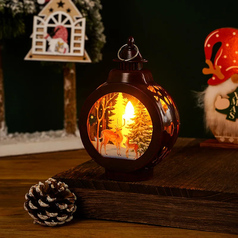 Christmas Decorations Santa Claus Glowing Night Light Window Display Christmas Tree Pendant Christmas Gift Christmas Ornaments Peaceful Pleasures Health and Wellness deer