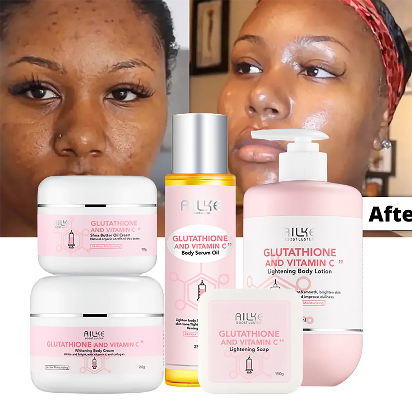 AILKE Brightening Skin Care Set – Vitamin C & Glutathione