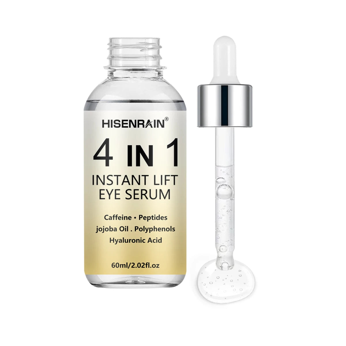 HISENRAIN 4-in-1 Anti-Aging Eye Serum - Dark Circles & Puffiness Removal, Day & Night Care, Rejuvenating Eye Treatment Peaceful Pleasures Health and Wellness 60ml