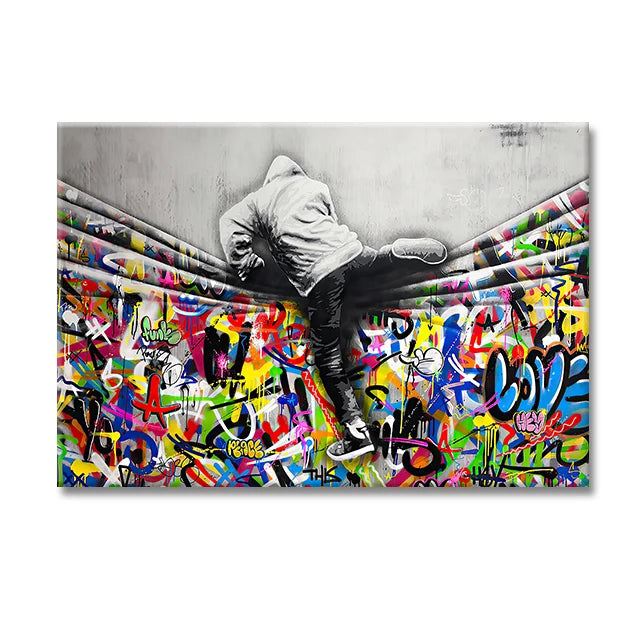Banksy Monkey "Life Is Short" Graffiti Canvas Wall Art Print Canvas Wall Art Peaceful Pleasures Health and Wellness 6 55x75cm
