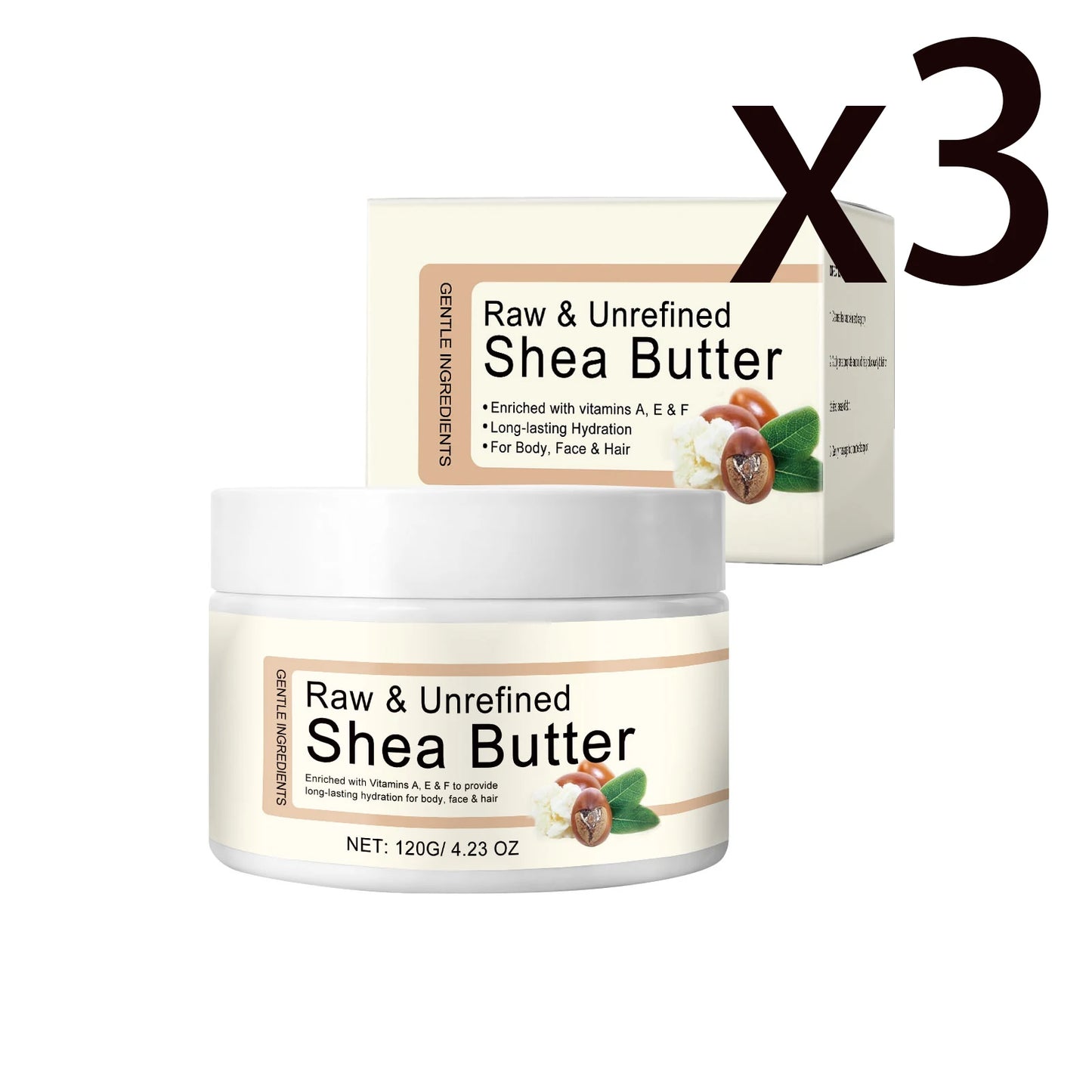 Tallow Shea Butter Moisturizing Body Lotion Barrier Skin Repair Improve Roughness Antioxidant Long Lasting Nourishing Skin Cream Peaceful Pleasures Health and Wellness 3x120g