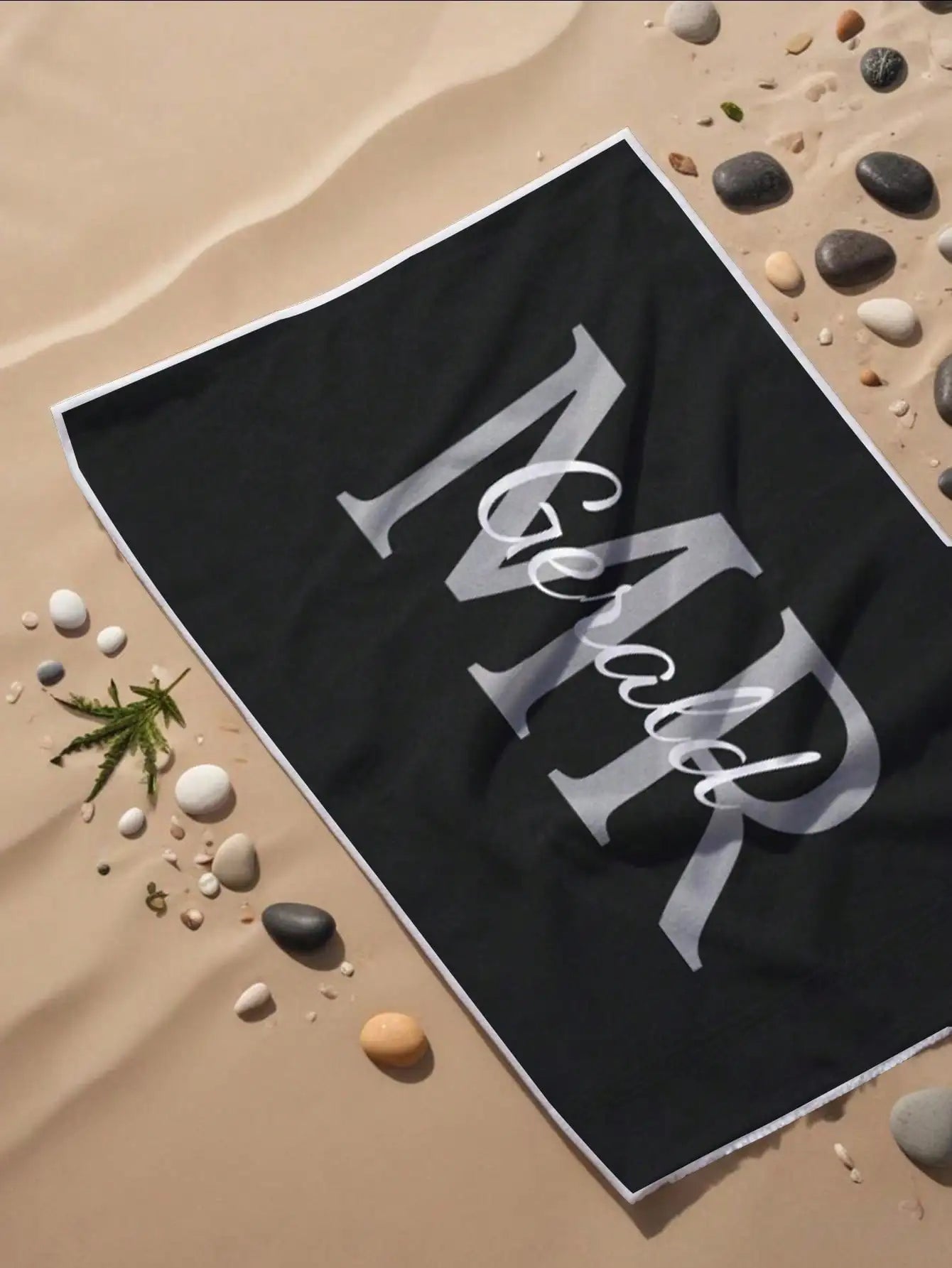 1pc Custom Name Beach Towel Mr Mrs Personalized Pool Towel Wedding Gift For Couples Newlyweds Husband Wife Valentine Anniversary Peaceful Pleasures Health and Wellness