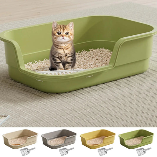 Semi-Enclosed Cat Litter Box with Scoop | Odor Control & Easy Clean Cat Litter Box Oasis Select