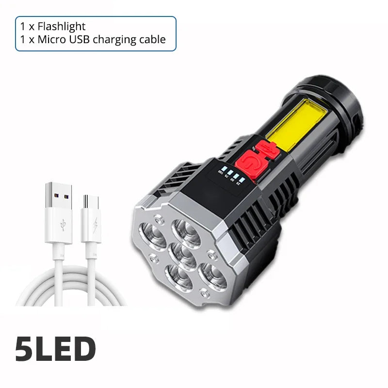 ESMARTER 1000 Lumen Rechargeable LED Flashlight & COB Torch