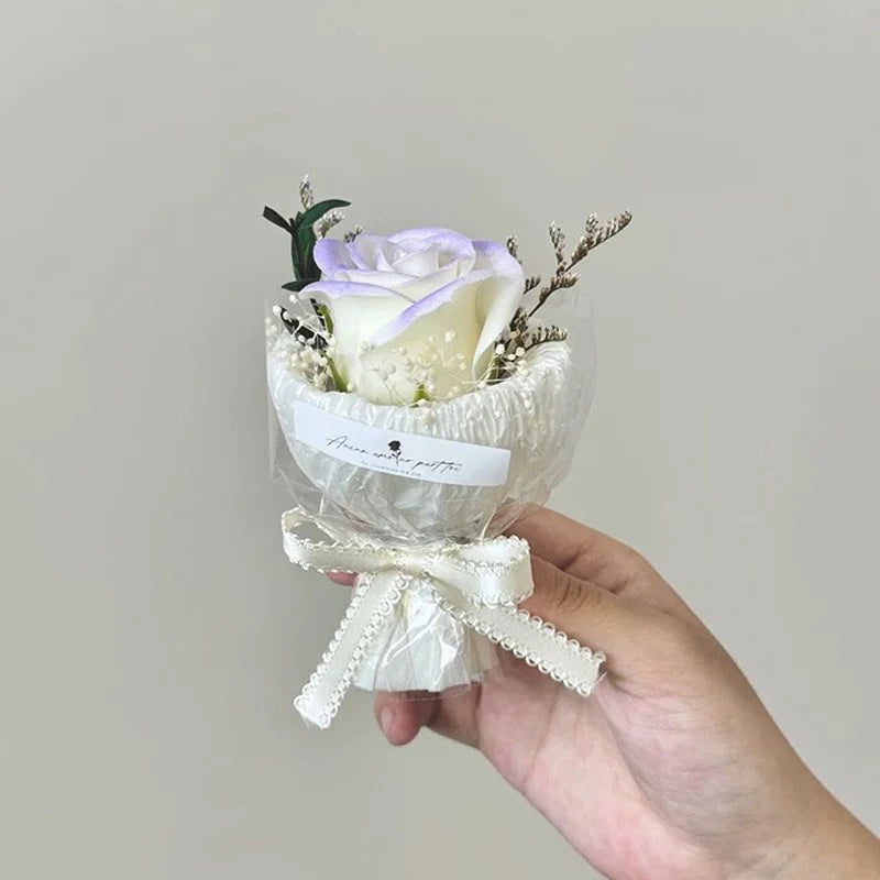 Gift for First Meeting Mini Pocket Meeting Small Bouquet Rose Sunflower Eternal Flower Simulation Flower Gift Box Birthday Gift Peaceful Pleasures Health and Wellness A4