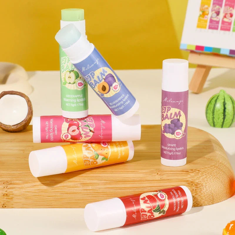 12-Piece Fruit Lip Balm Set – Moisturizing & Alcohol-Free