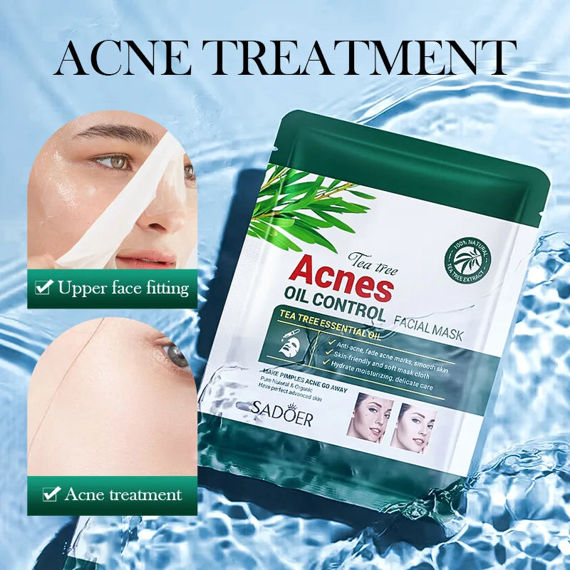 SADOER Tea Tree Acne Face Mask – Oil Control & Moisturizing
