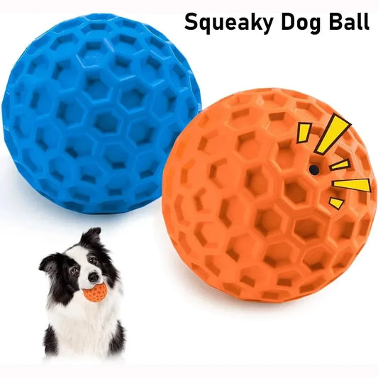 Indestructible Squeaky Dog Ball | Natural Rubber Chew Toy Dog Chew Toy Peaceful Pleasures Health and Wellness