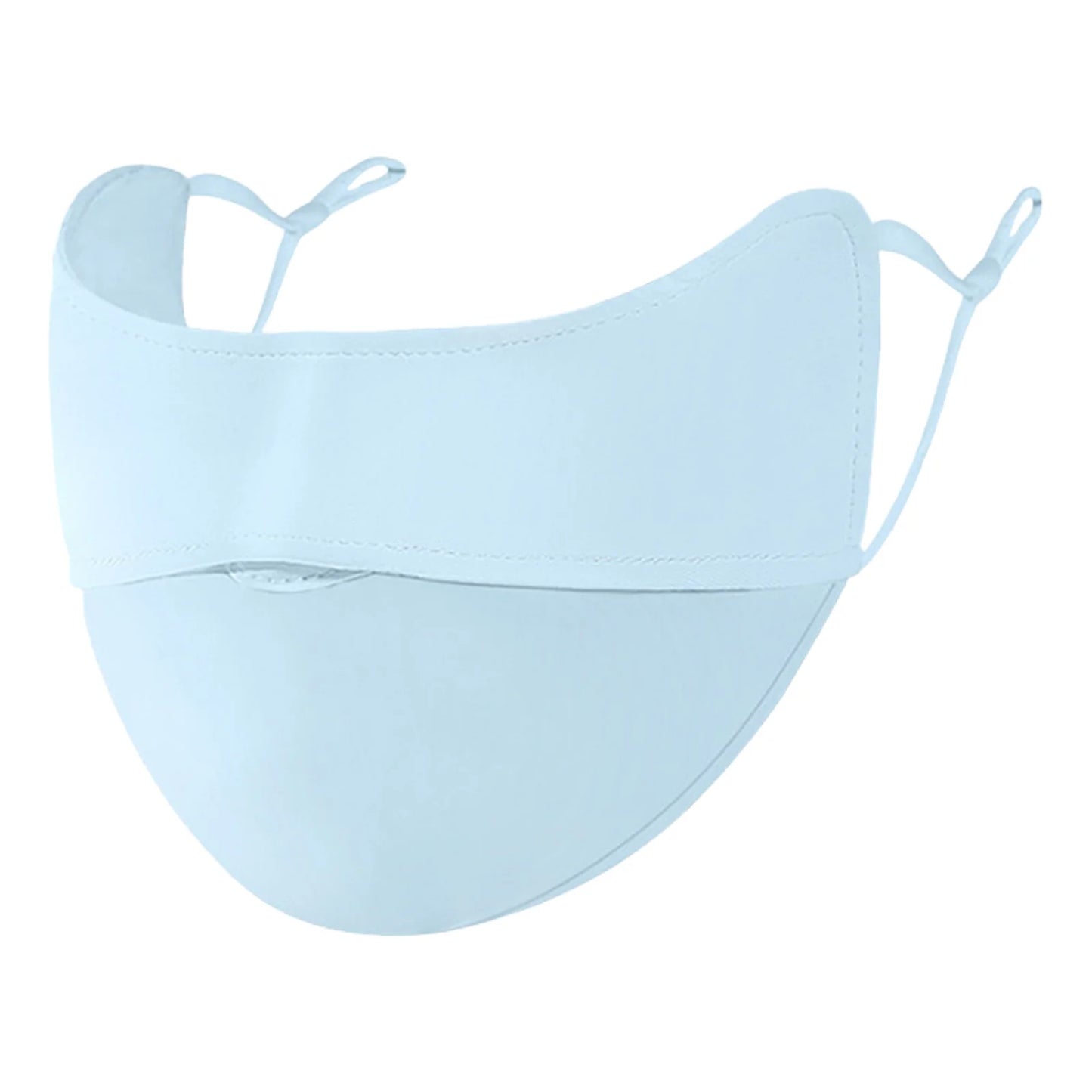 Ice Silk Sunscreen Mask UPF50+ Wide Eye Protections Breathable Dust Proof for Outdoor Activities Peaceful Pleasures Health and Wellness Blue