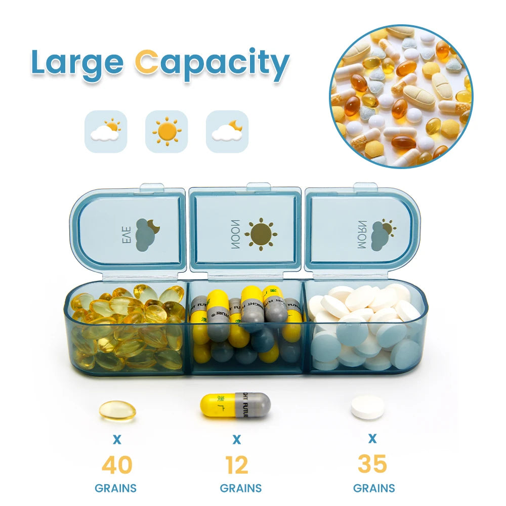 Large Capacity Weekly Pill Box Medicine Dispenser Pill Case Compartment Vitamin Tablet Organizer Storage Box 7 Days Pastillero Peaceful Pleasures Health and Wellness
