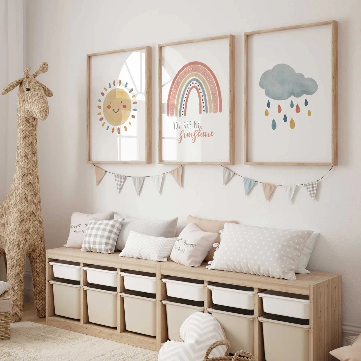 3-Piece "You Are My Sunshine" Kids Canvas Wall Art Set