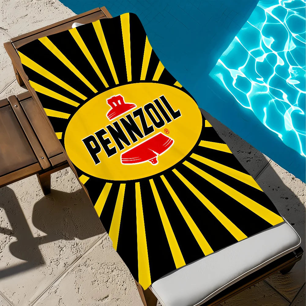 Pennzoil Logo Quick-Dry Beach Towel | Soft Pool & Sports Towel Quick-Dry Beach Towel Peaceful Pleasures Health and Wellness z1 STJ80x160CM