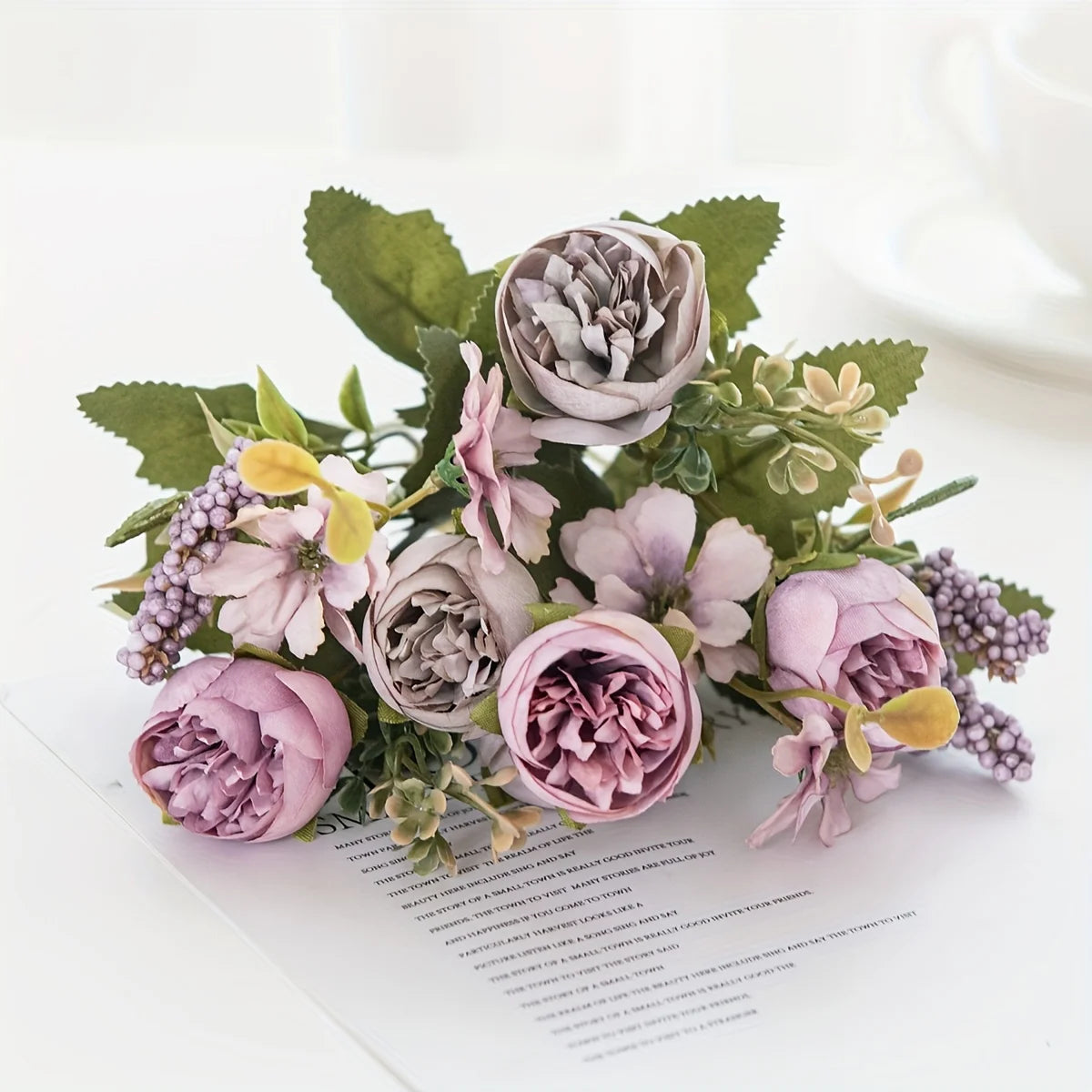 Artificial Silk Rose & Peony Bouquet | Wedding Home Decor