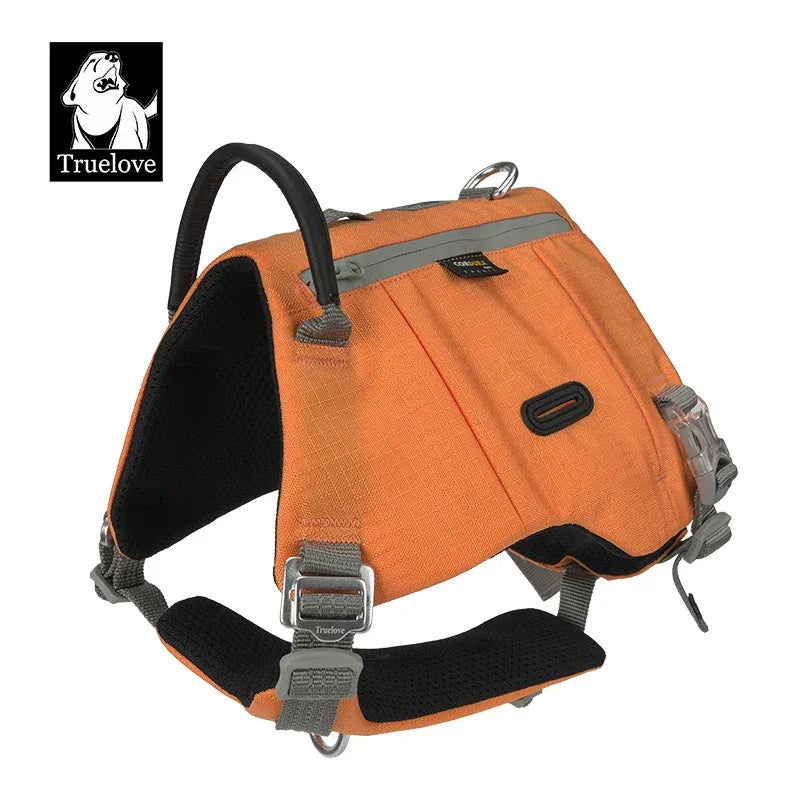 Truelove Tactical Dog Vest Harness with Backpack | TLB2251 Peaceful Pleasures Health and Wellness Orange Ochre S China Mainland