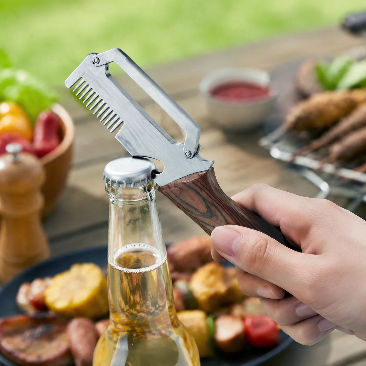 Stainless Steel Fruit & Vegetable Peeler | Wood-Grain Handle