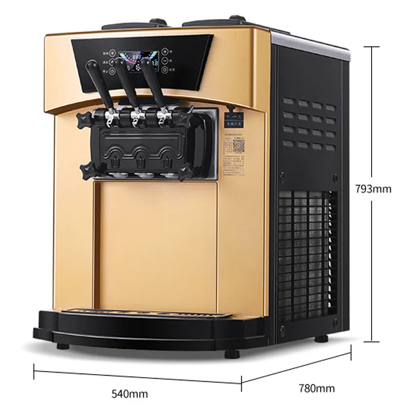 BL-9228T Commercial Soft Serve Ice Cream Machine 40L/H Dual 6L