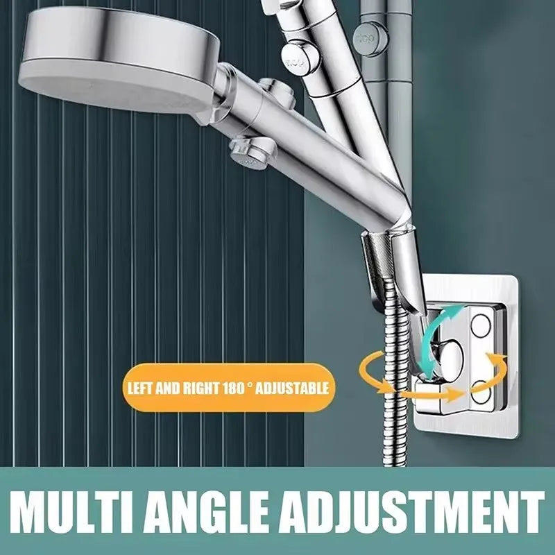 No-Drill Shower Head Holder | 180° Adjustable Bracket
