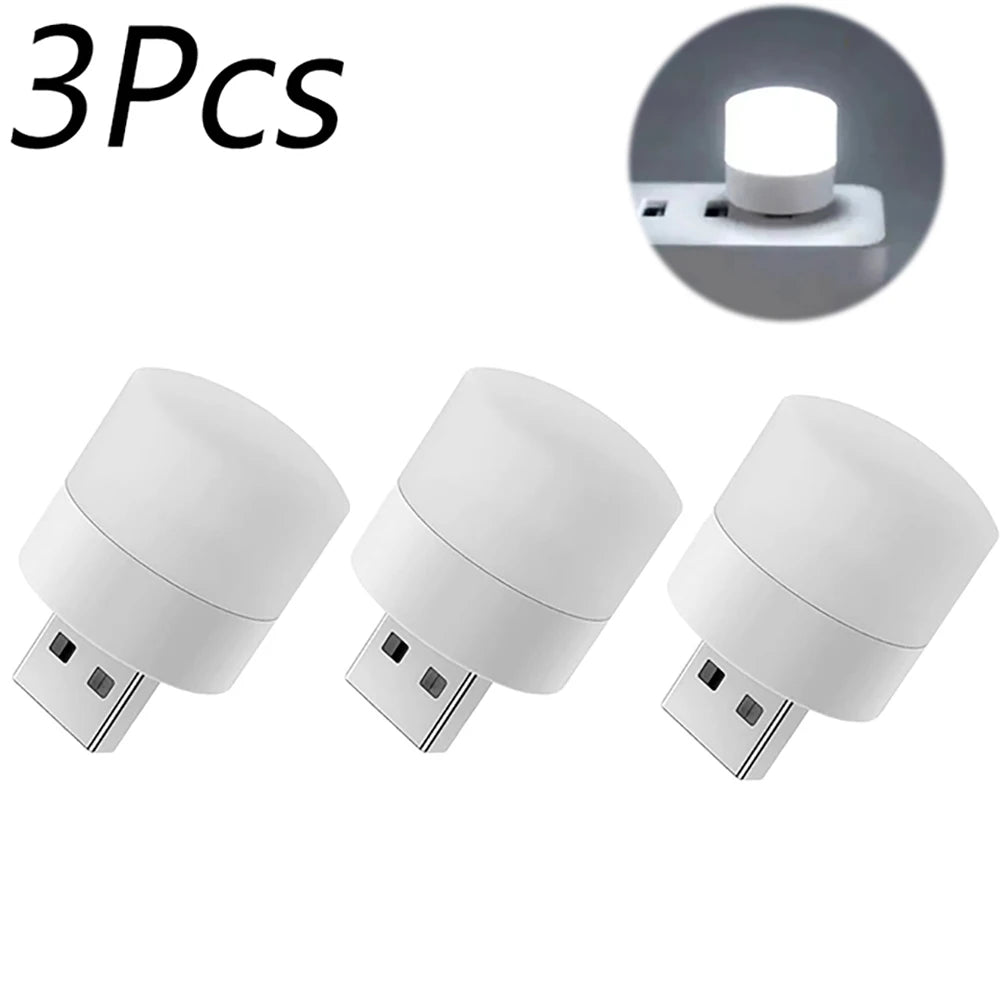 Mini USB LED Night Light – Warm White Eye Protection Lamp